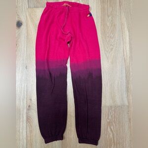 Aviator Nation womens Gradient Ombre Pink and Purple size small sweatpants